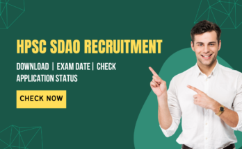 HPSC SDAO Recruitment
