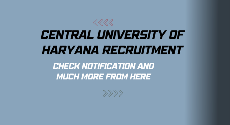 Central University of Haryana Recruitment